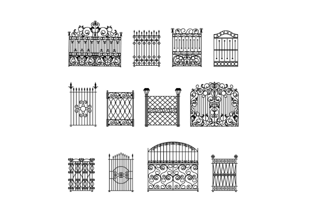 Variety of ornamental steel gate designs