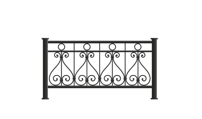 Ornamental black metal window grill